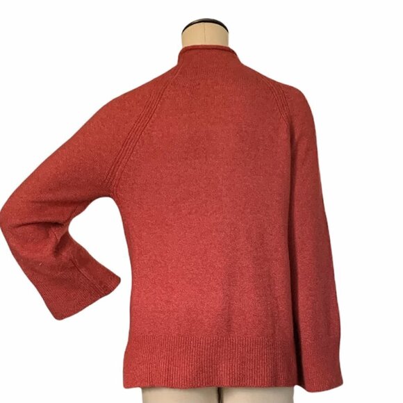 Ann Taylor LOFT Rolled Mock Neck Sweater Flare Slit Sleeves Sz S #193B - Picture 8 of 11